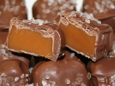 Chocolate Covered Caramels with Sea Salt