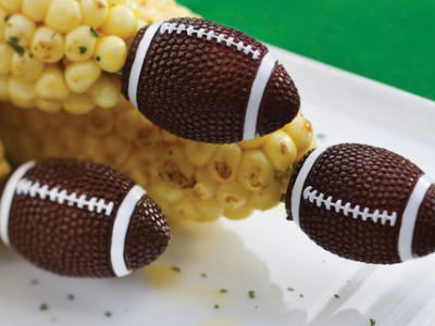 Football Corn Skewers