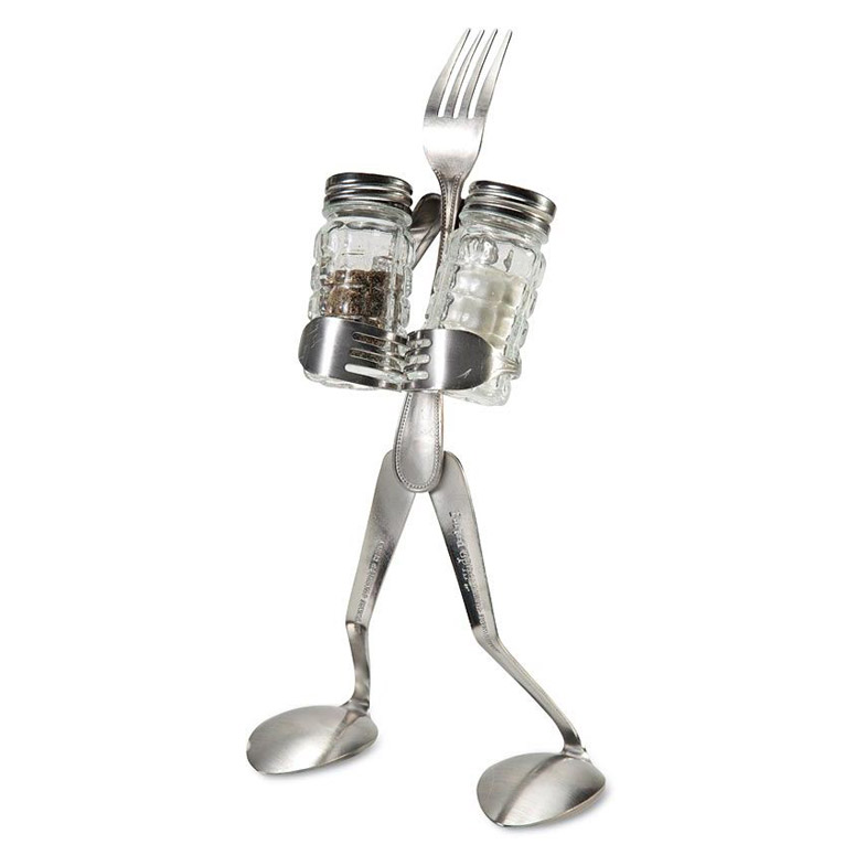 Fork Man Salt and Pepper Shaker Caddy