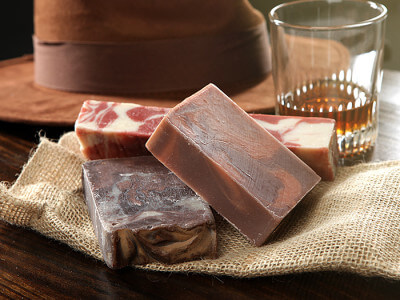 bacon_whiskey_coffee_soap_in_use