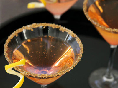 Cocktail Glass Gold Rim Sugar