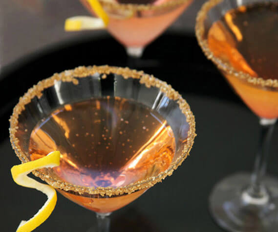 Cocktail Glass Gold Rim Sugar