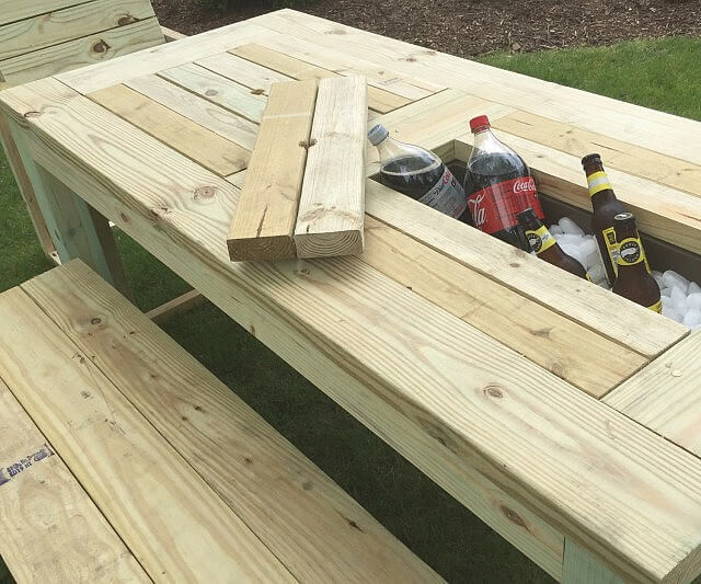 Picnic Table with Drink Cooler
